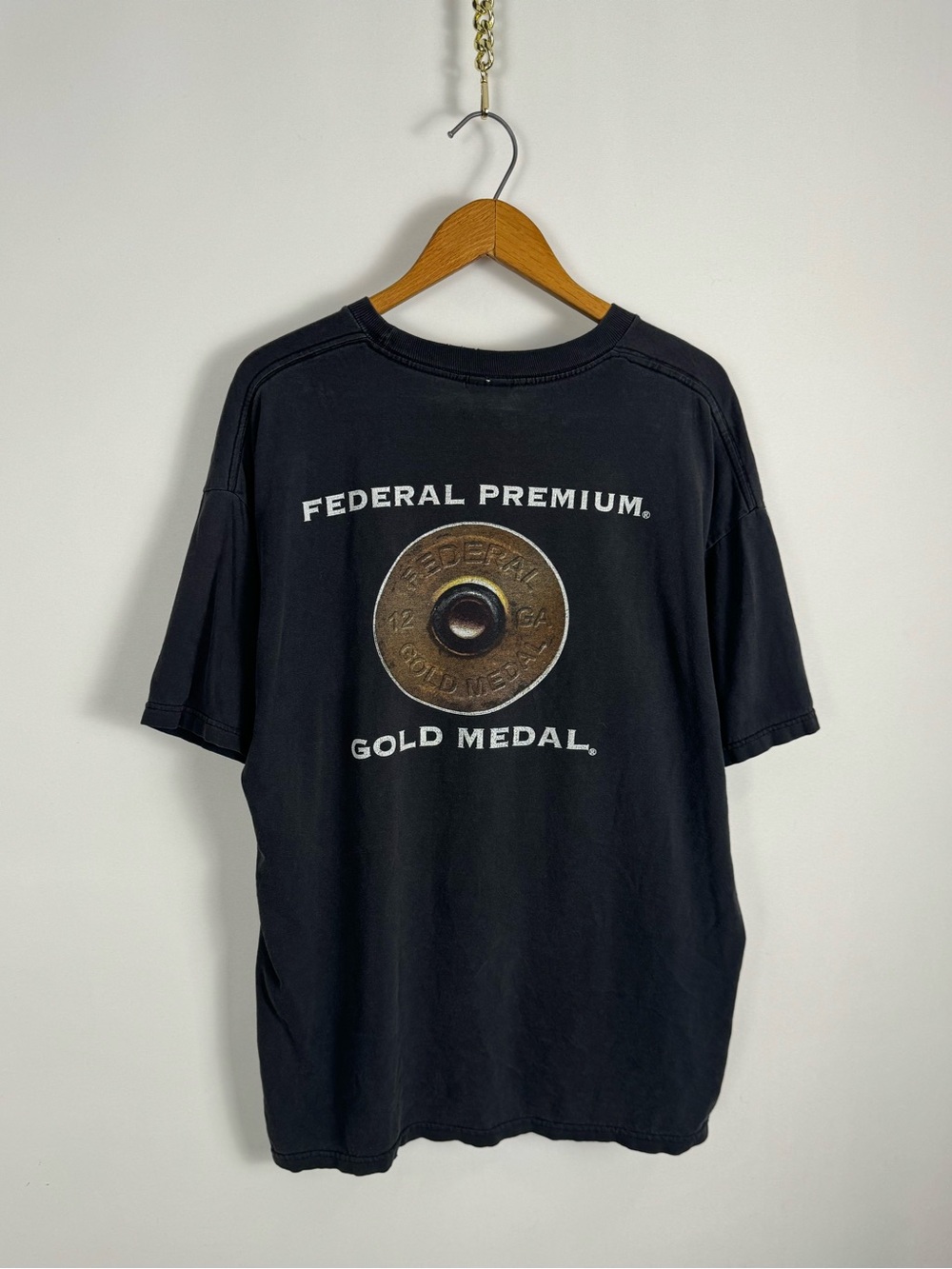 Vintage Federal Premium Black Graphic Short-Sleeve Tee - Gold Medal Logo